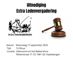 Uitnodiging Extra Ledenvergadering